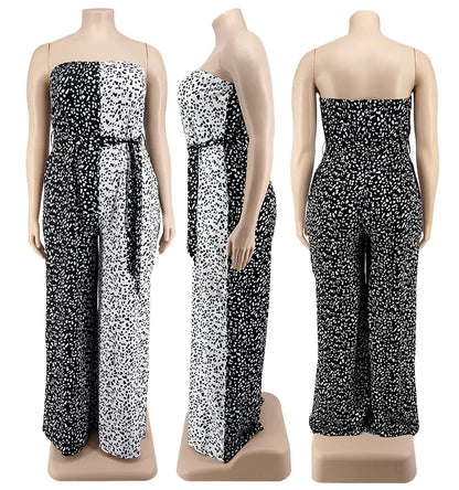 Plus Size Strapless Jumpsuit for Summer Streetwear