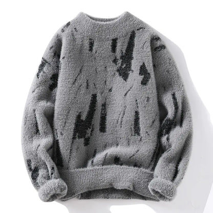 Men's Thick Fleece-lined Sweater for Fall and Winter