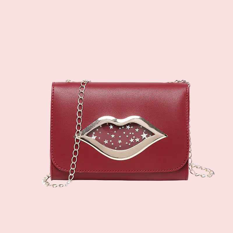 Lips Phone Bag with Chain Strap Crossbody Purse