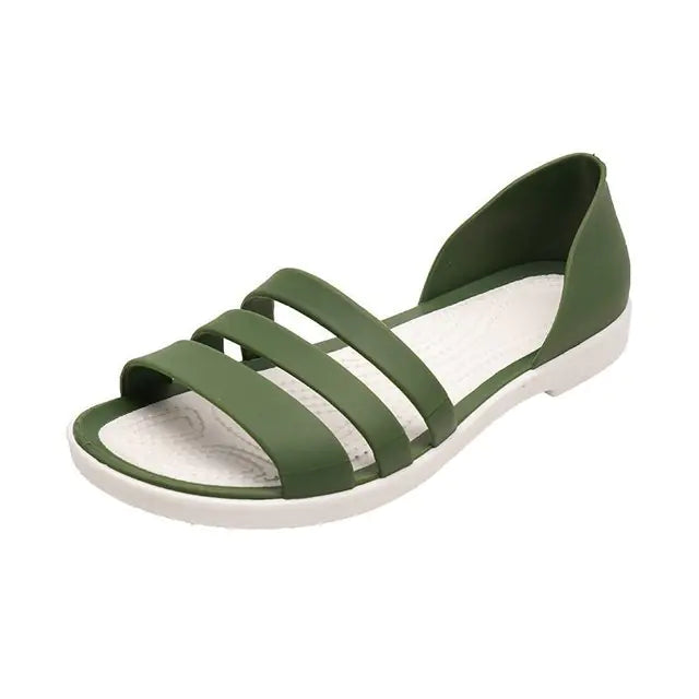 Women's Summer Candy Color Flat Beach Sandals - Trendy Attic Store01