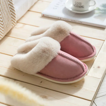 Women's Cotton Plush Slippers for Autumn and Winter