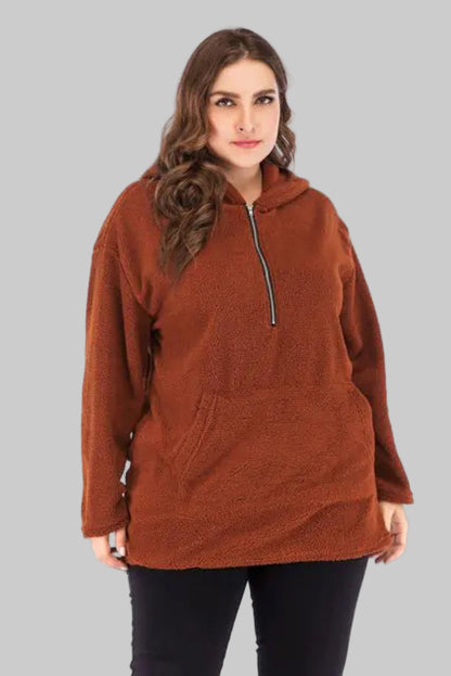Plus Size Hooded Lamb Wool Sweater for Women