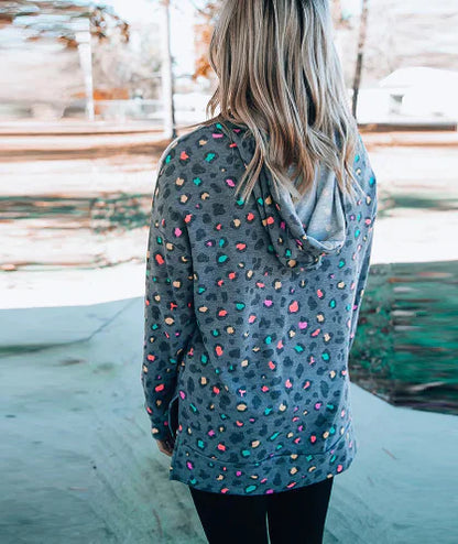 Fashionable Leopard Print Hooded Sweatshirt for Women
