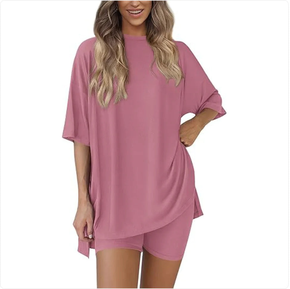 Casual Solid Color Two-Piece Outfit