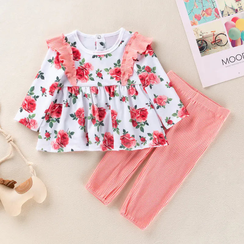 2020 Valentine's Day Baby Dress and Pants Set for Girls