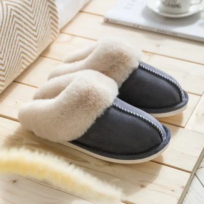 Women's Cotton Plush Slippers for Autumn and Winter