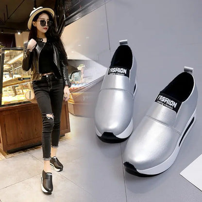 High-Top Casual Women's Sneakers - Trendy Slip-On Shoes