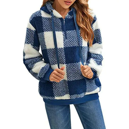 Cozy Women's Plush Hoodie with Drawstring