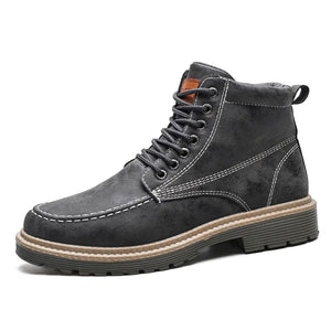 Botas de cuero casuales de moda retro para hombre