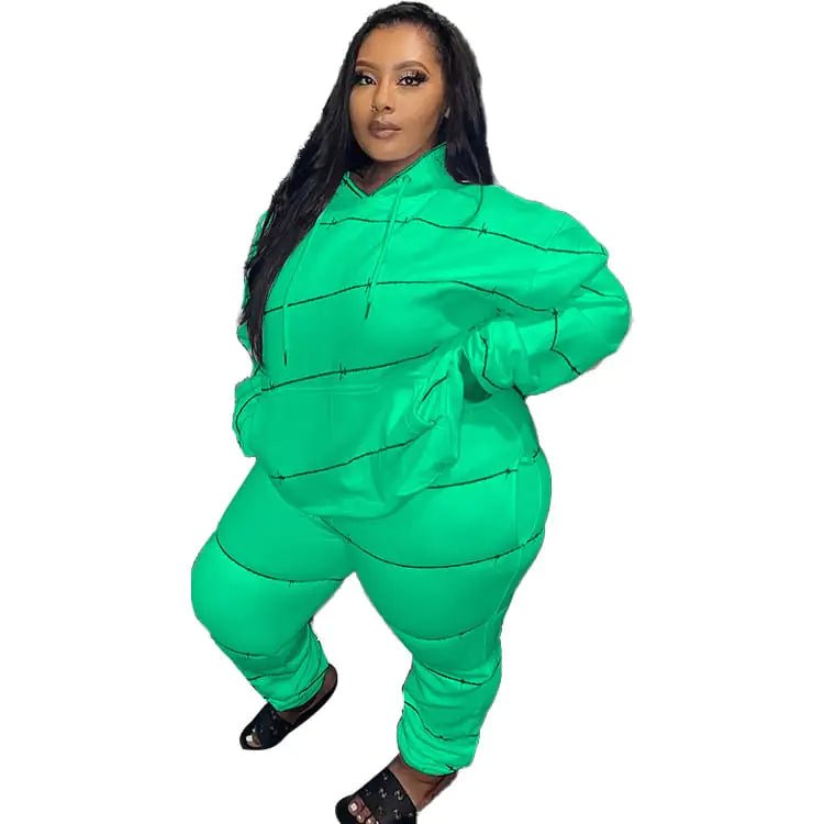 Plus Size Women's Pullover Sweater Two-Piece Set