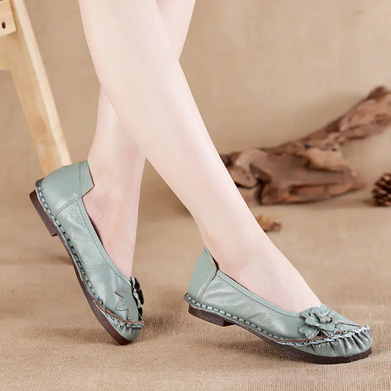 Women's High-Quality Leather Oxford Casual Flats