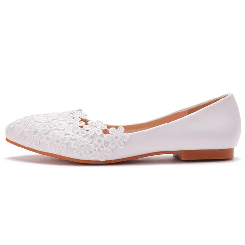 White Pointed Toe Casual Flats