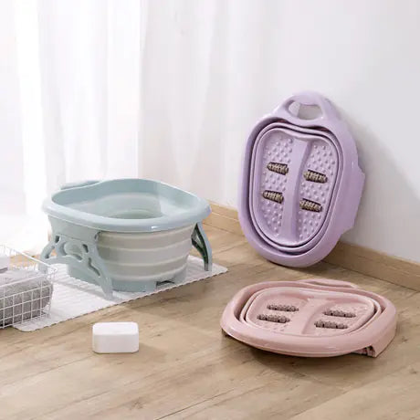 Folding Foot Soaking Basin with Massage Function
