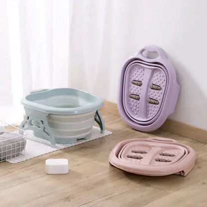Folding Foot Soaking Basin with Massage Function