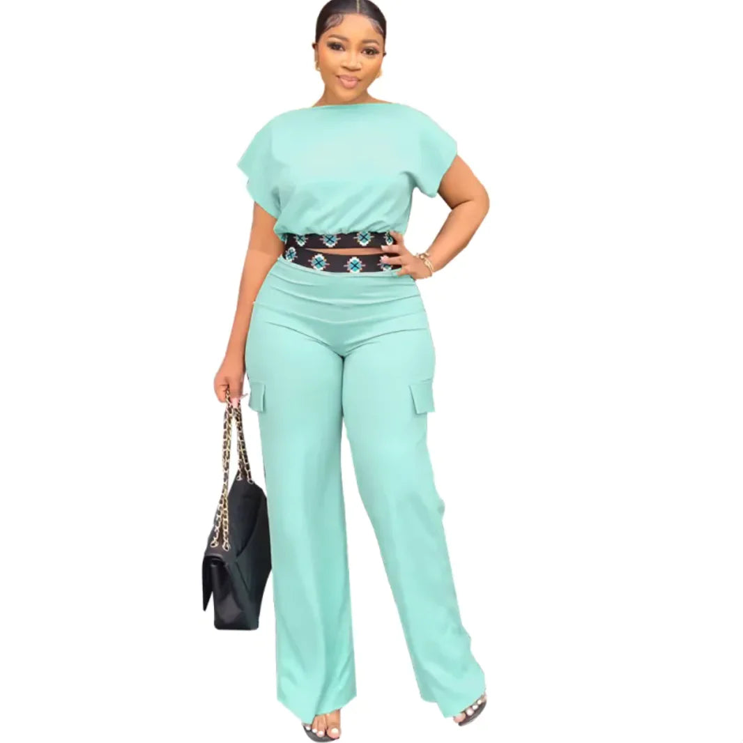 Casual Solid Color Two-Piece Set