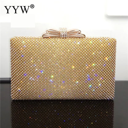Silver Glitter Evening Clutch Purse for Women
