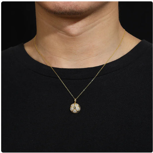 S925 Silver Moissanite Football Pendant Necklace