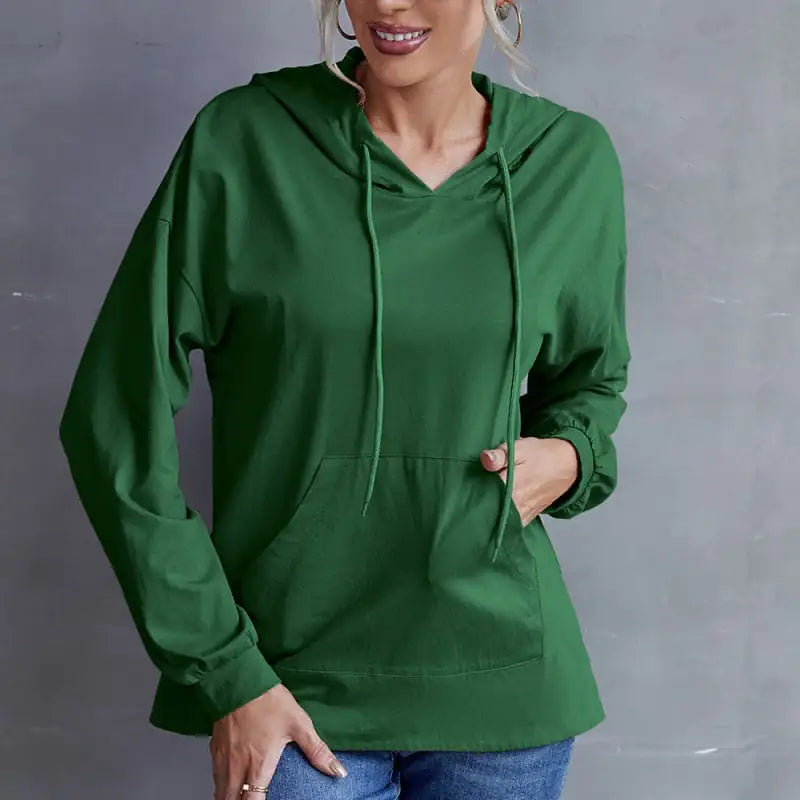Plus Size Casual Hooded Sweatshirt with Pockets