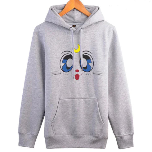 Women's Hooded Sweatshirt with Fleece Cat Design