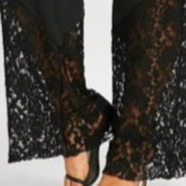 Plus Size Women's Casual Wide Leg Lace Pants