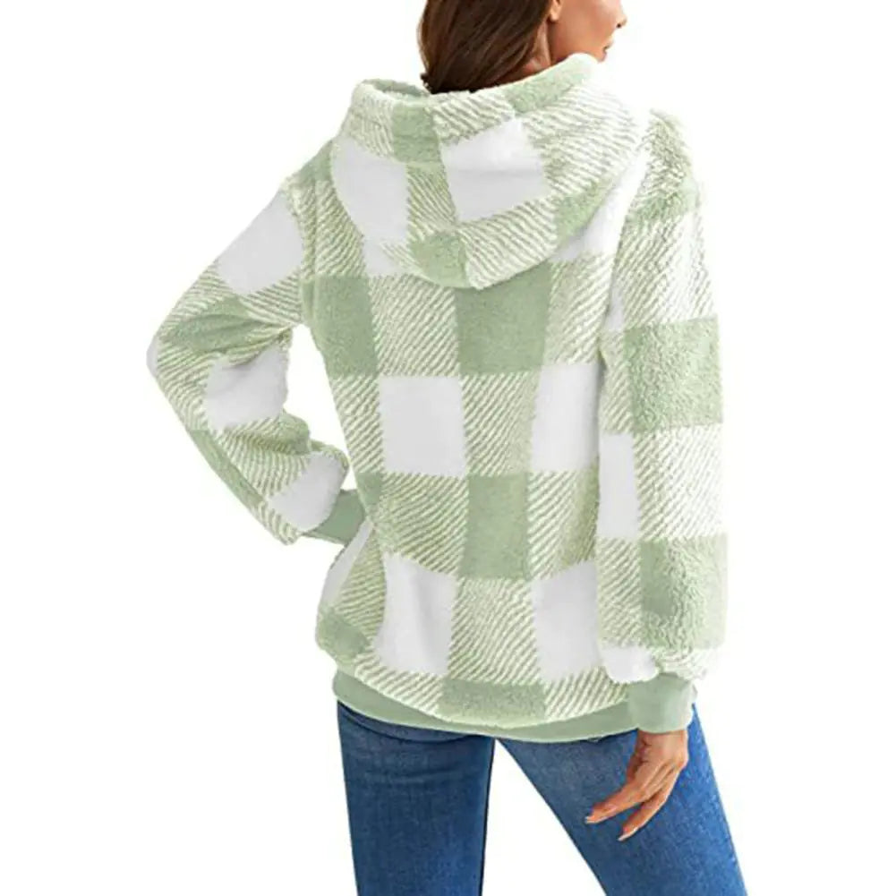 Cozy Women's Plush Hoodie with Drawstring