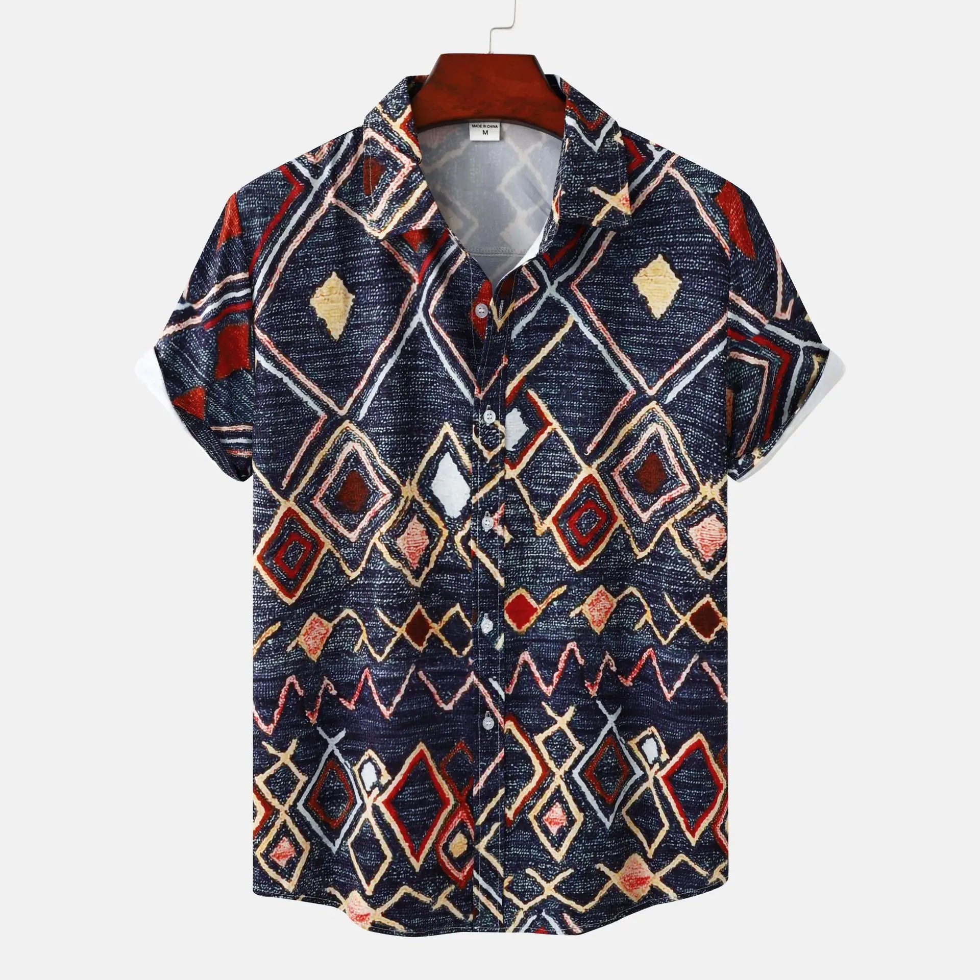 Men's Floral Print Short Sleeve Beach Shirt - Trendy Attic Store01