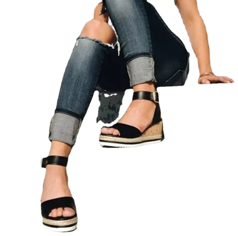 Summer Casual Korean Style Wedge Peep-Toe Heels