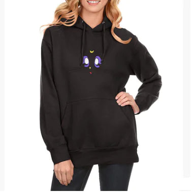 Women's Hooded Sweatshirt with Fleece Cat Design