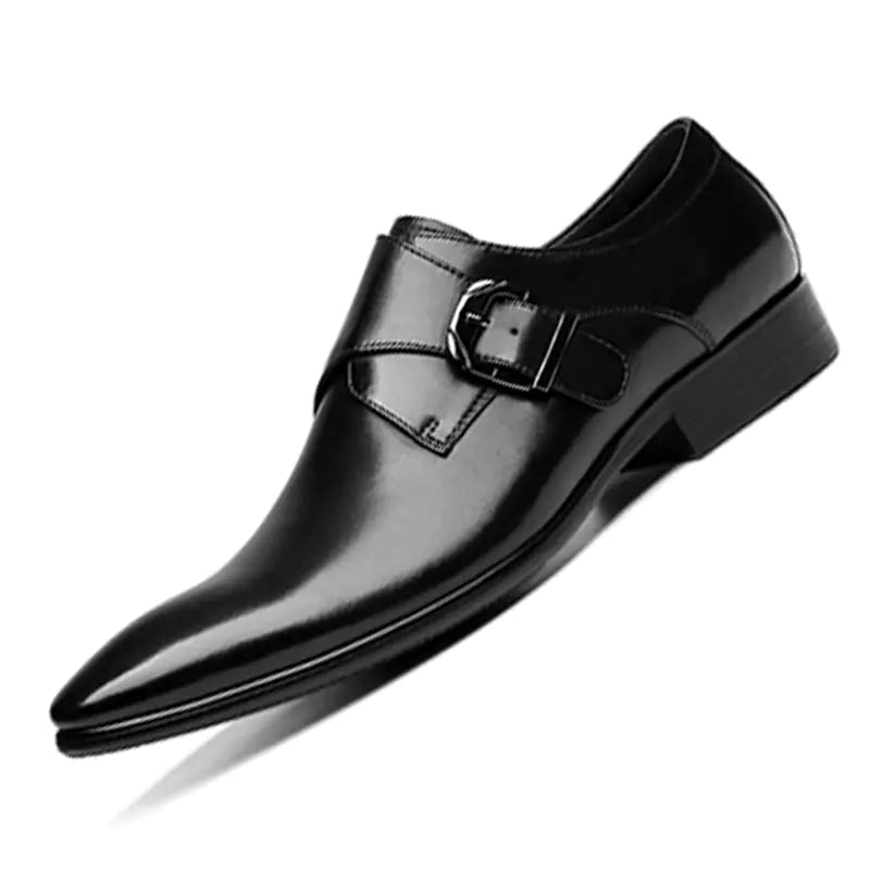 Pointed Toe Business Leather Buckle Shoes for Men
