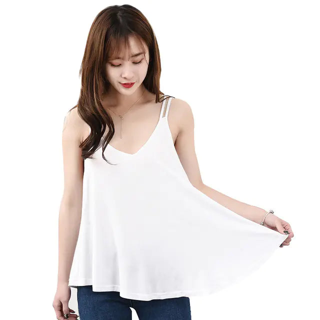Plus Size Women's Sleeveless Floral Cotton Sling Top - Trendy Attic Store01