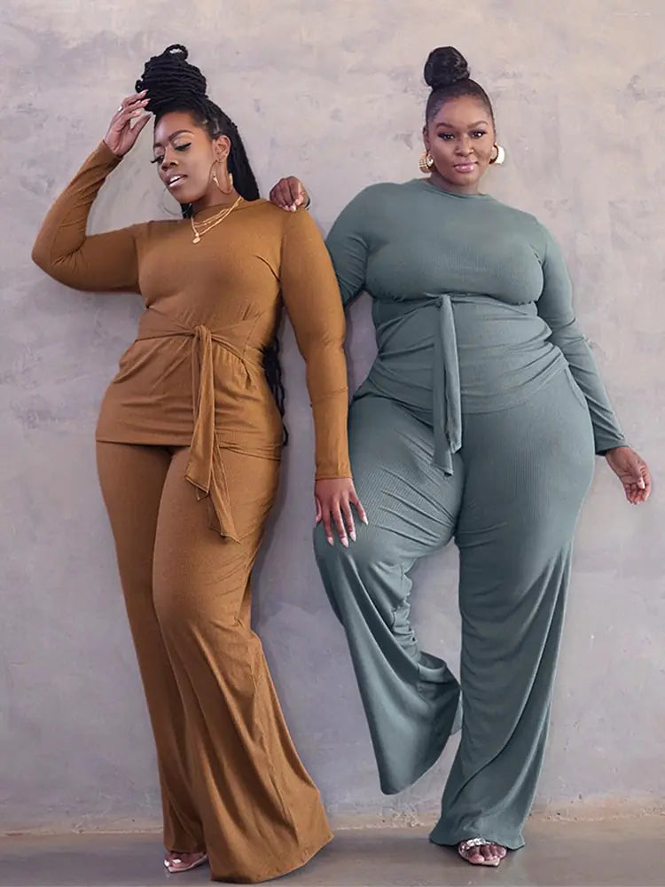 Zweiteiliges Strickset für Damen in Großen Größen