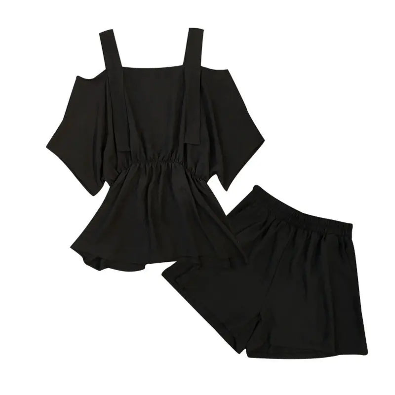 Trendy Plus Size Women's Summer Outfit - Two Piece Set