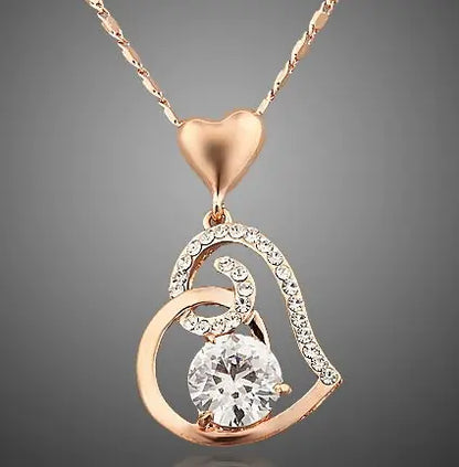 Heart-Shaped Pendant with Austrian Zirconia