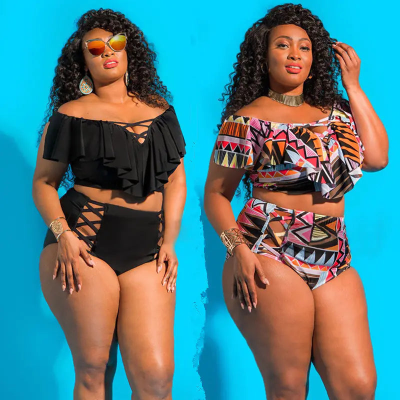 Plus Size 5XL High Waist Bikini Set