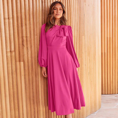 Solid Color Dress for Women - Autumn and Winter