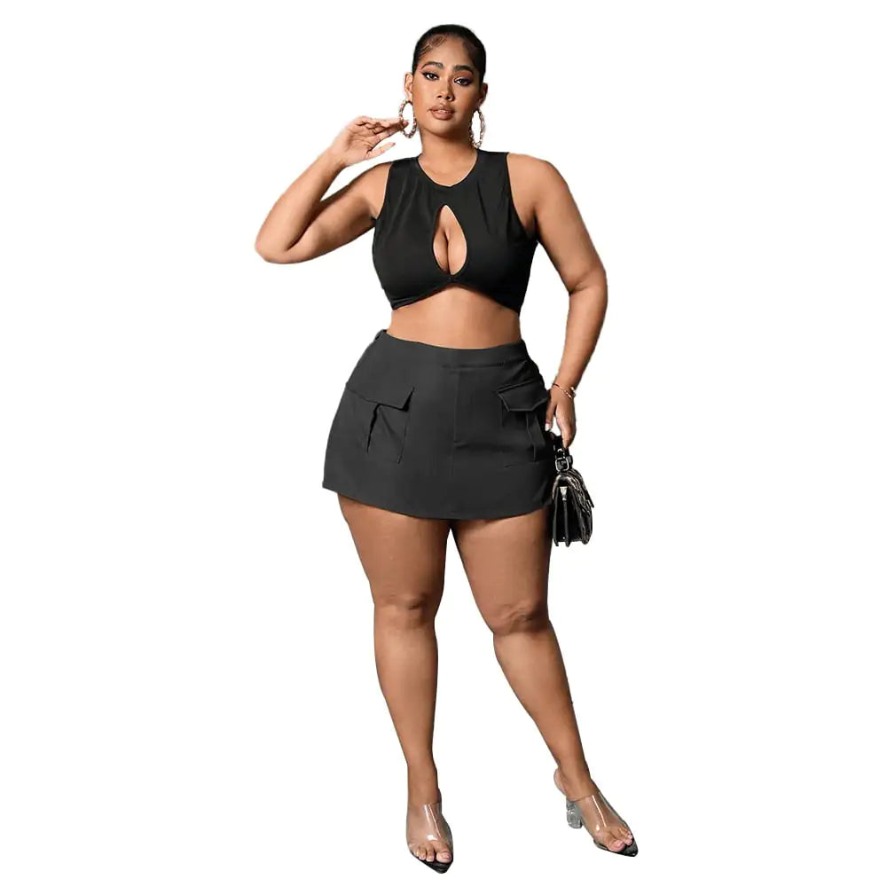 Plus Size Women's Autumn Winter Elastic Waist Shorts
