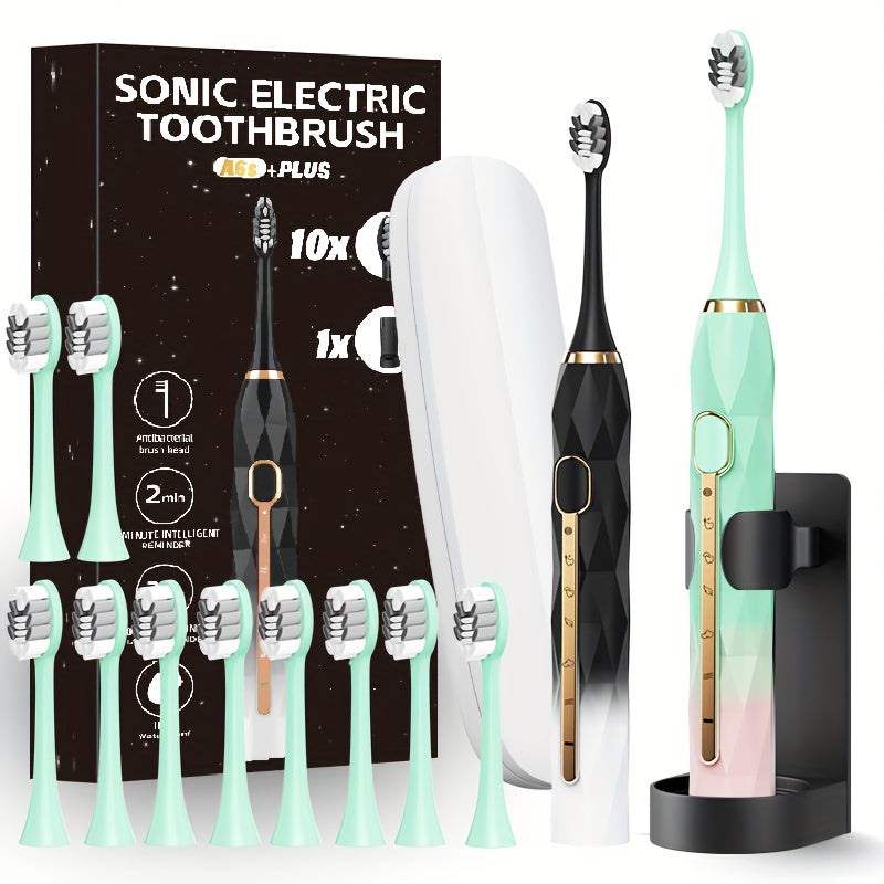 Rechargeable Electric Toothbrush Set for Couples  USB Metal Shaft