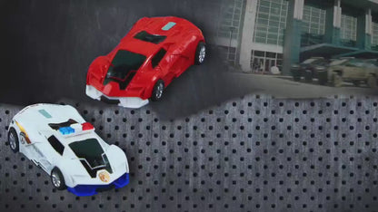 Impact Deformation Robot Police Car Fun Toy Gift