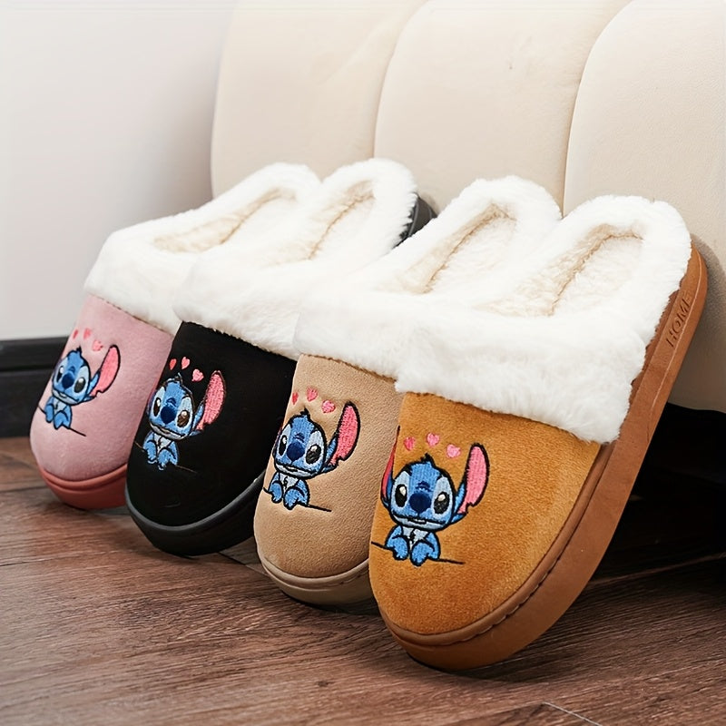 Cozy Stitch Plush Slippers Couples Winter Comfort