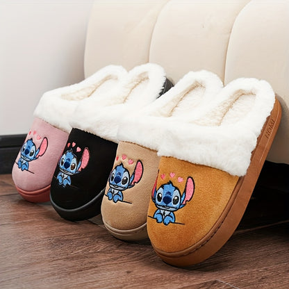 Cozy Stitch Plush Slippers Couples Winter Comfort