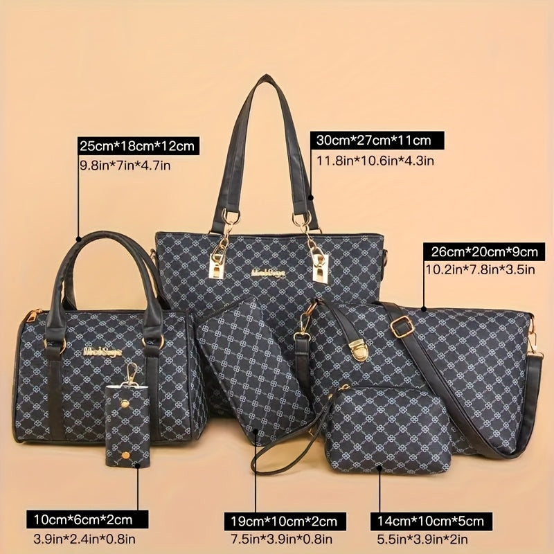 Chic Retro 6pc Womens Bag Set for Commuting  Style