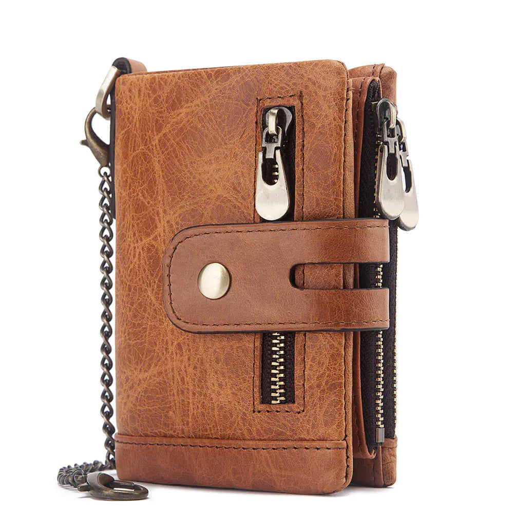 Men's RFID Leather Wallet with Money Clip and Card Holder