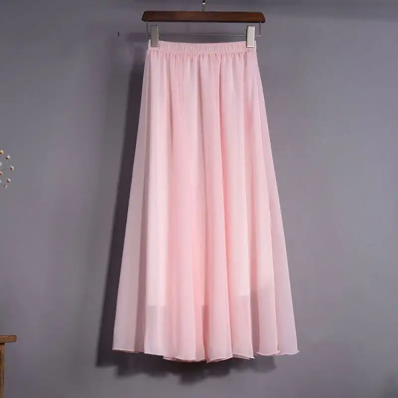 Half-Length Plus Size High Waist Chiffon Skirt - Trendy Attic Store01