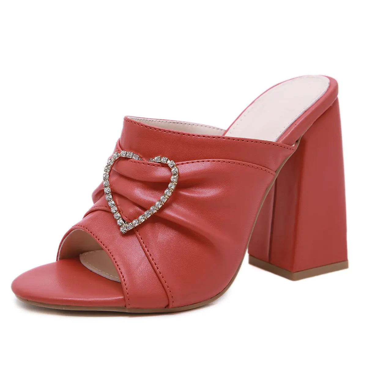 Thick-Heeled Rhinestone Sandals and Slippers - Trendy Attic Store01