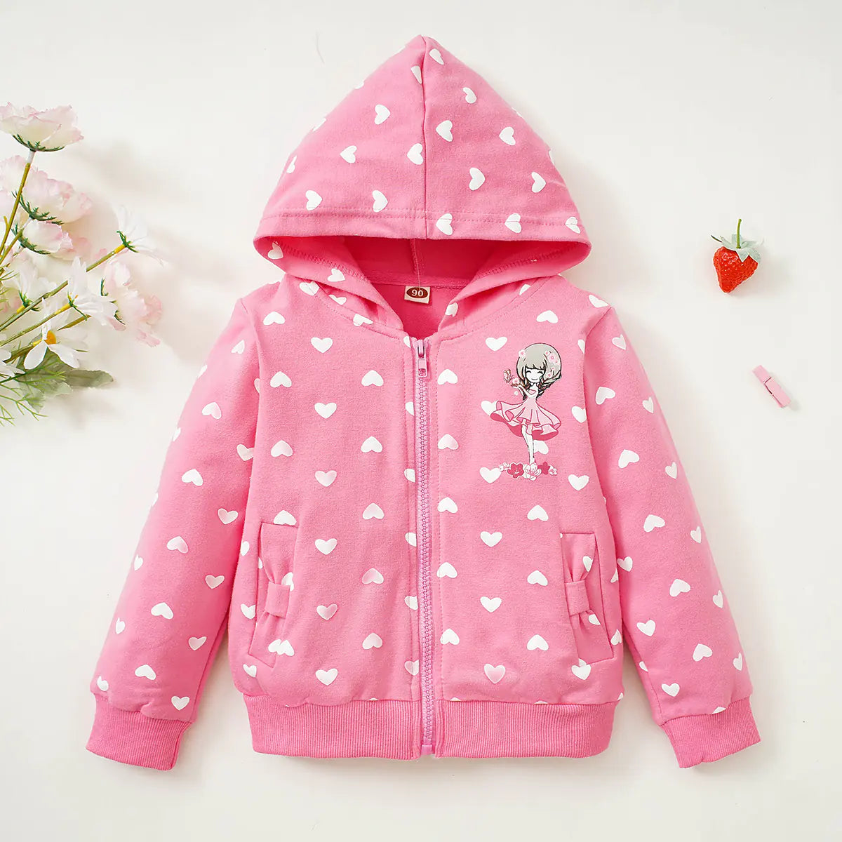 Hooded Long Sleeve Sweater for Girls, Ages 3-8
