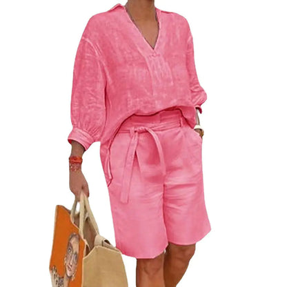 Women's Cotton Linen Casual Two-Piece Set