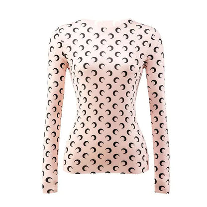 Women's Long-Sleeved Marine Moon T-Shirts & Underwear - Trendy Attic Store01