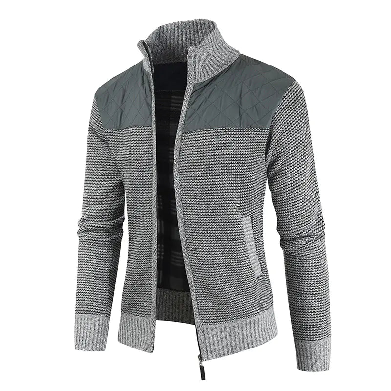 Men's Fleece-lined Thick Cardigan Sweater