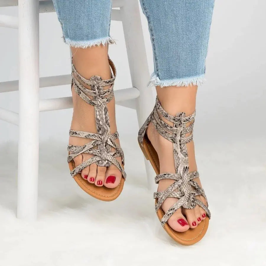 Colorful Lace Plus Size Roman Sandals