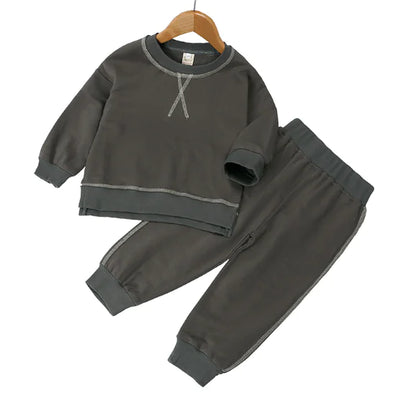 Boys' Casual Two-Piece Outfit with Long Sleeves